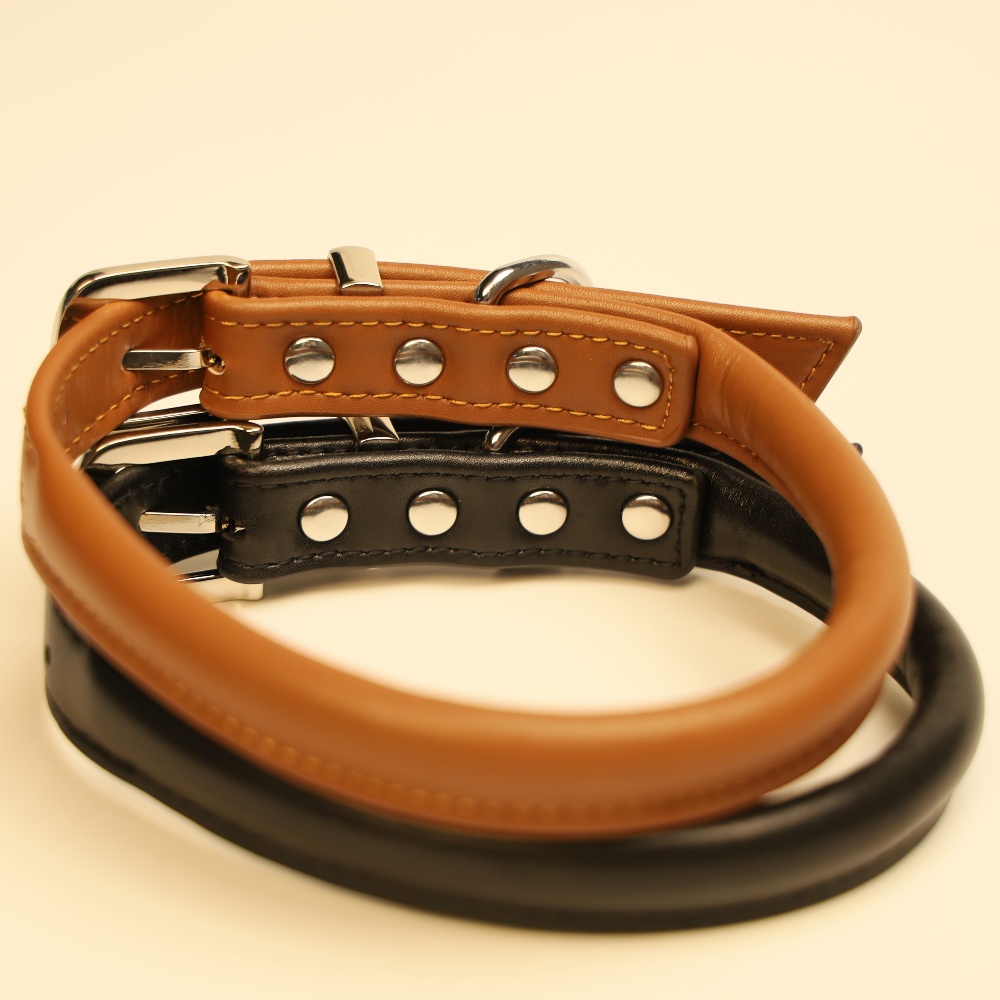 Rolled Soft Leather Dog collar