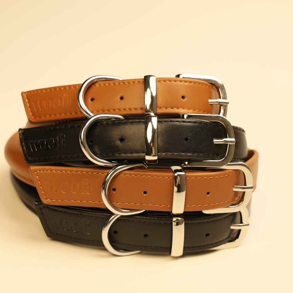 Rolled Soft Leather Dog collar