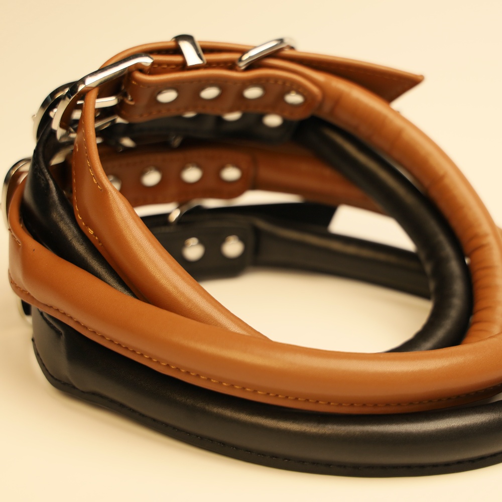 Rolled Soft Leather Dog collar