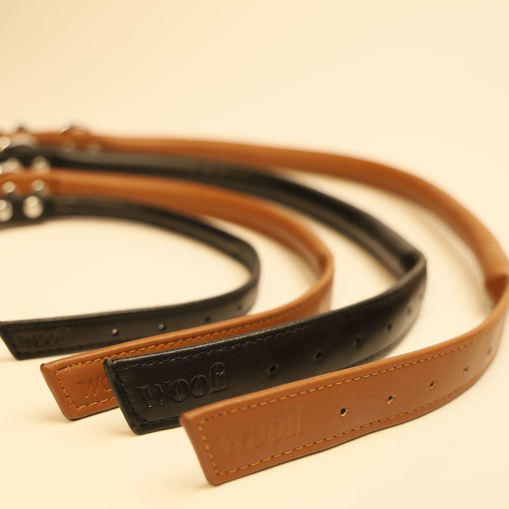 Rolled Soft Leather Dog collar