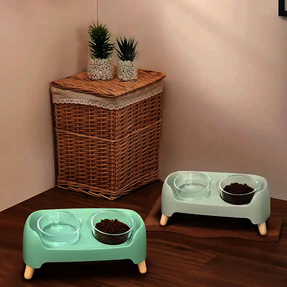 Double pet food bowls